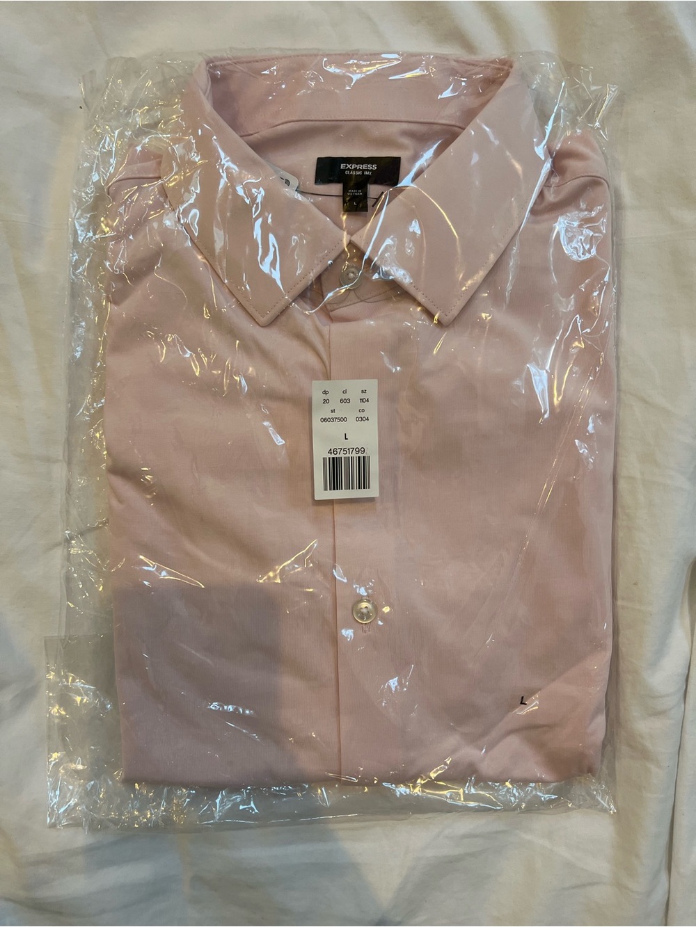 Express Men's Dress Shirt - Pale Pink